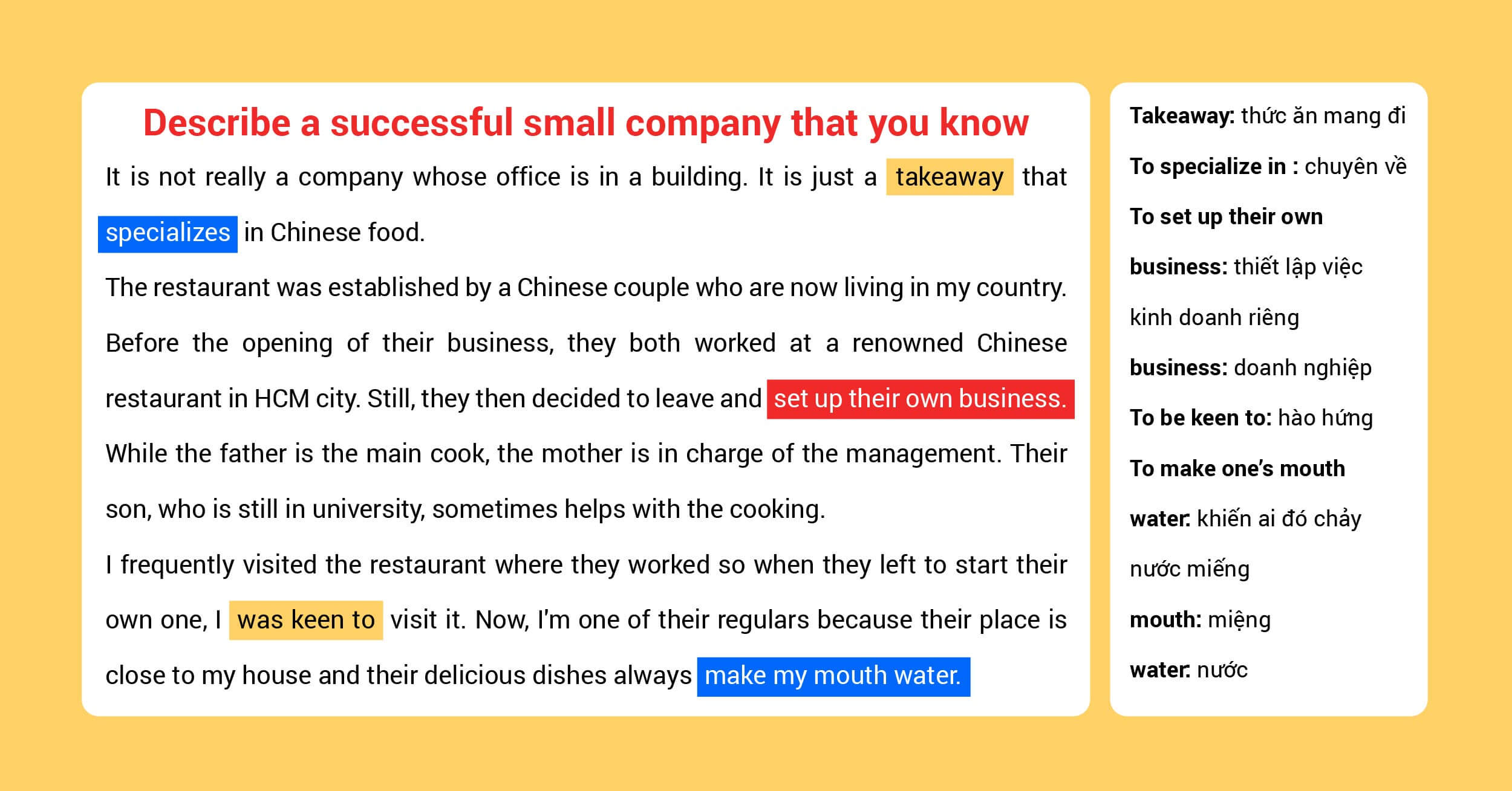 Top 11 describe a small company in your hometown that you think is