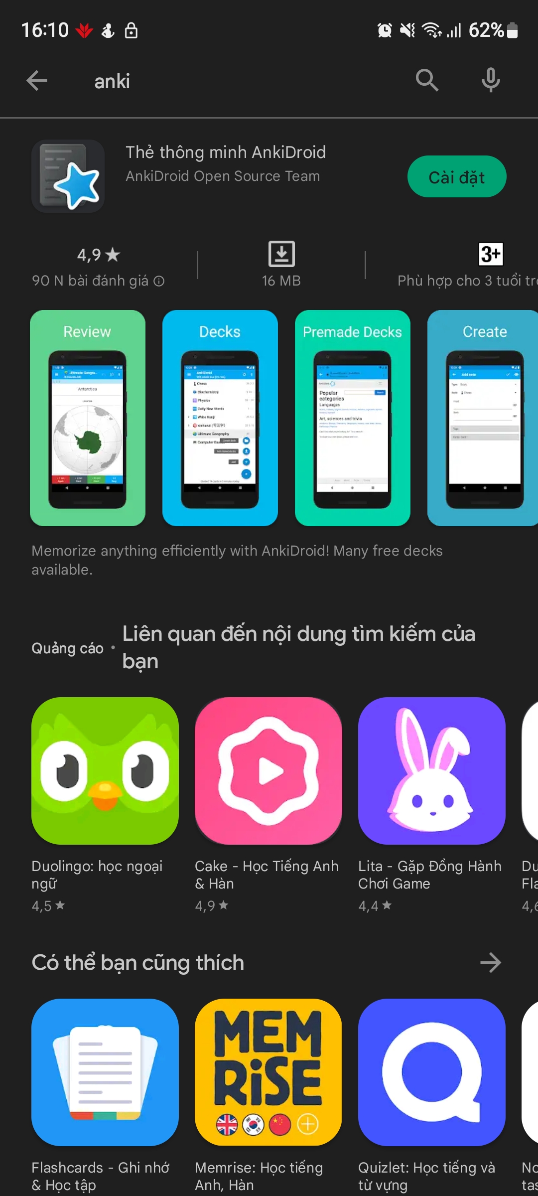 Tải ứng dụng Anki trên điện thoại