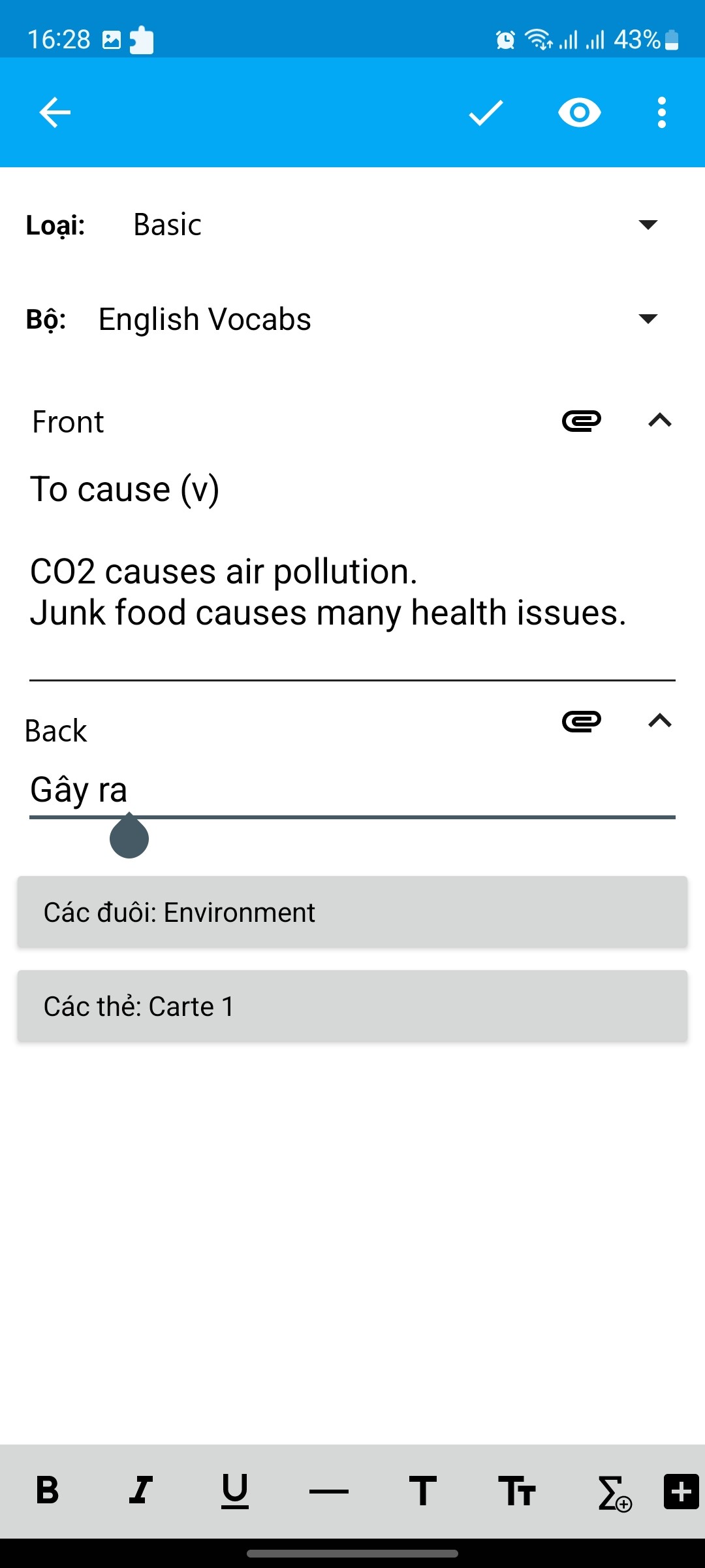 Tạo và tùy chỉnh thẻ (Flashcard)
