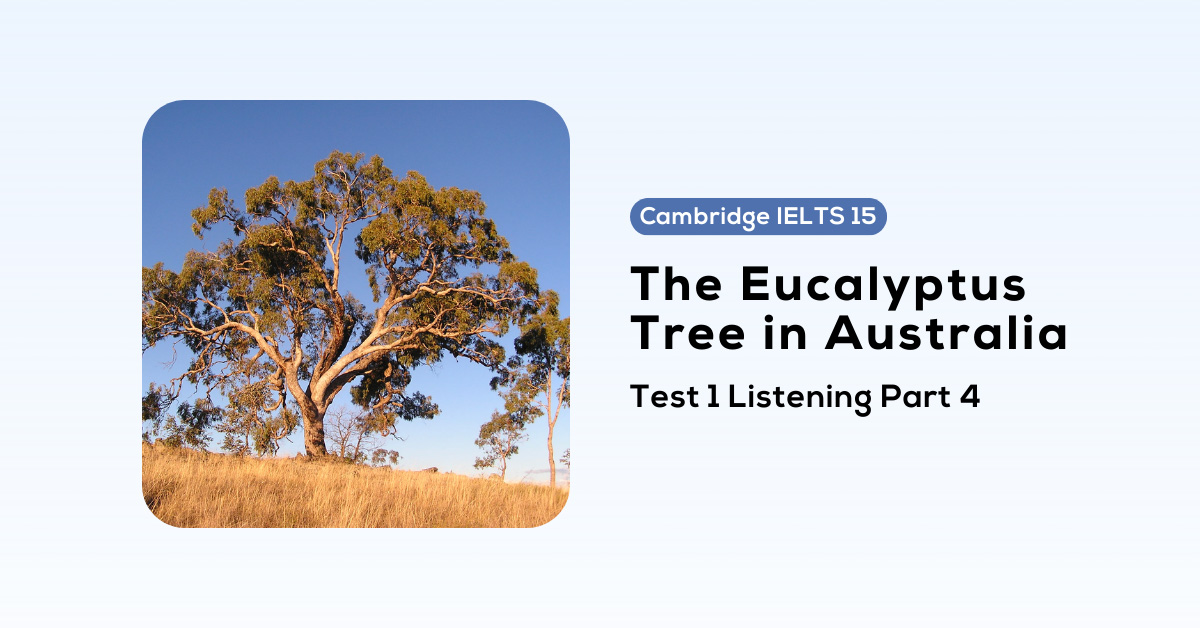giai de cambridge ielts 15 test 1 listening part 4 the eucalyptus tree in australia