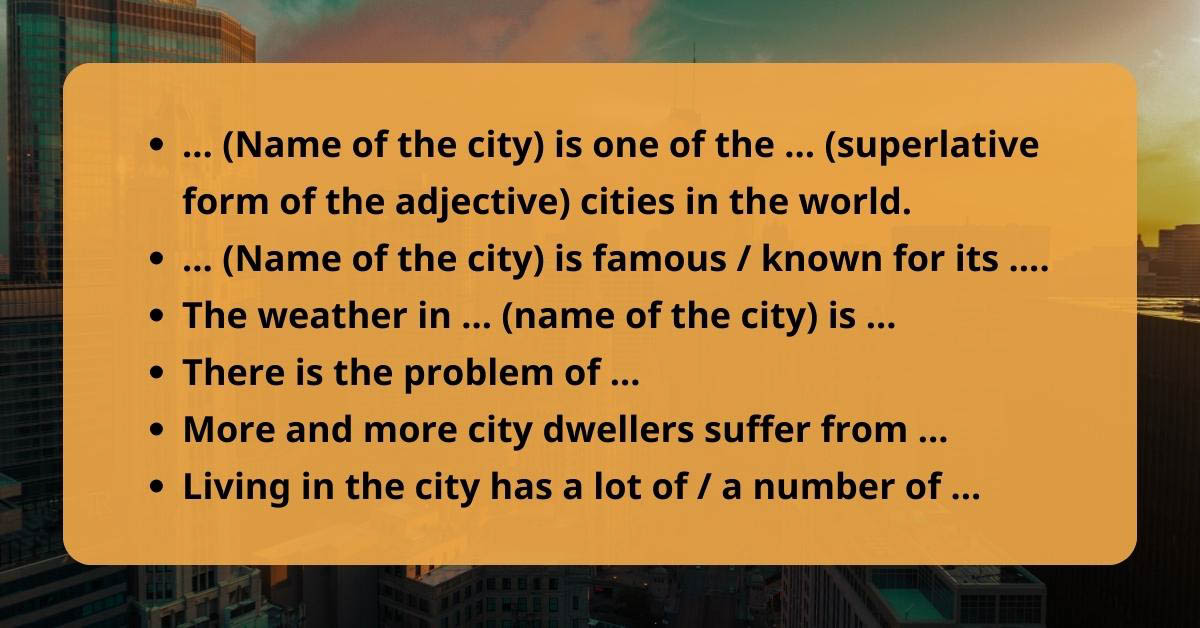 Các cấu trúc câu về cuộc sống ở thành phố