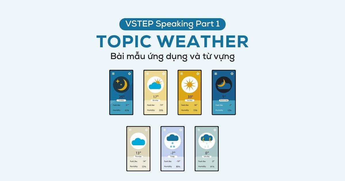 VSTEP Speaking Part 1 Topic Weather: Từ vựng và bài mẫu Audio