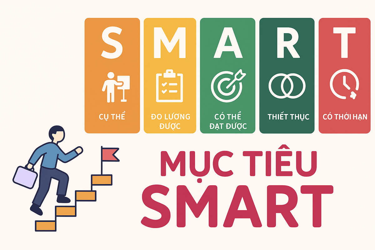 Hình minh họa cho khung lý thuyết SMART trong thiết lập mục tiêu