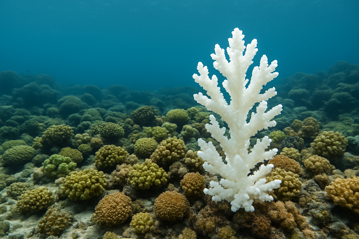 A Reef in Contrast: Healthy vs. Bleached Corals