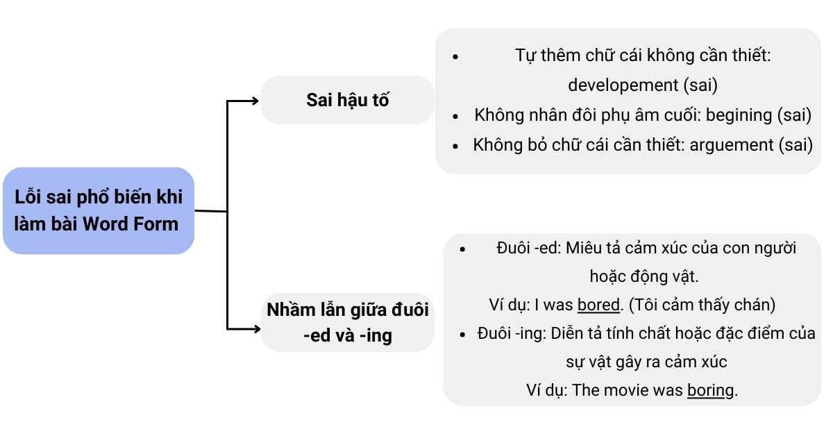Lỗi sai phổ biến khi làm bài Word Form 