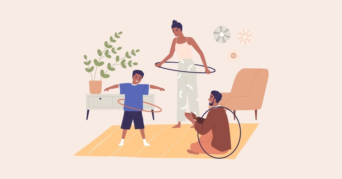 Gia đình và cuộc vui với vòng hula