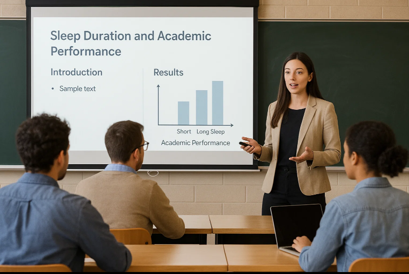 Trong bài thuyết trình học thuật
