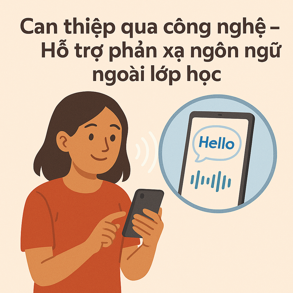Can thiệp qua công nghệ – Hỗ trợ phản xạ ngôn ngữ ngoài lớp học Can thiệp qua công nghệ – Hỗ trợ phản xạ ngôn ngữ ngoài lớp học