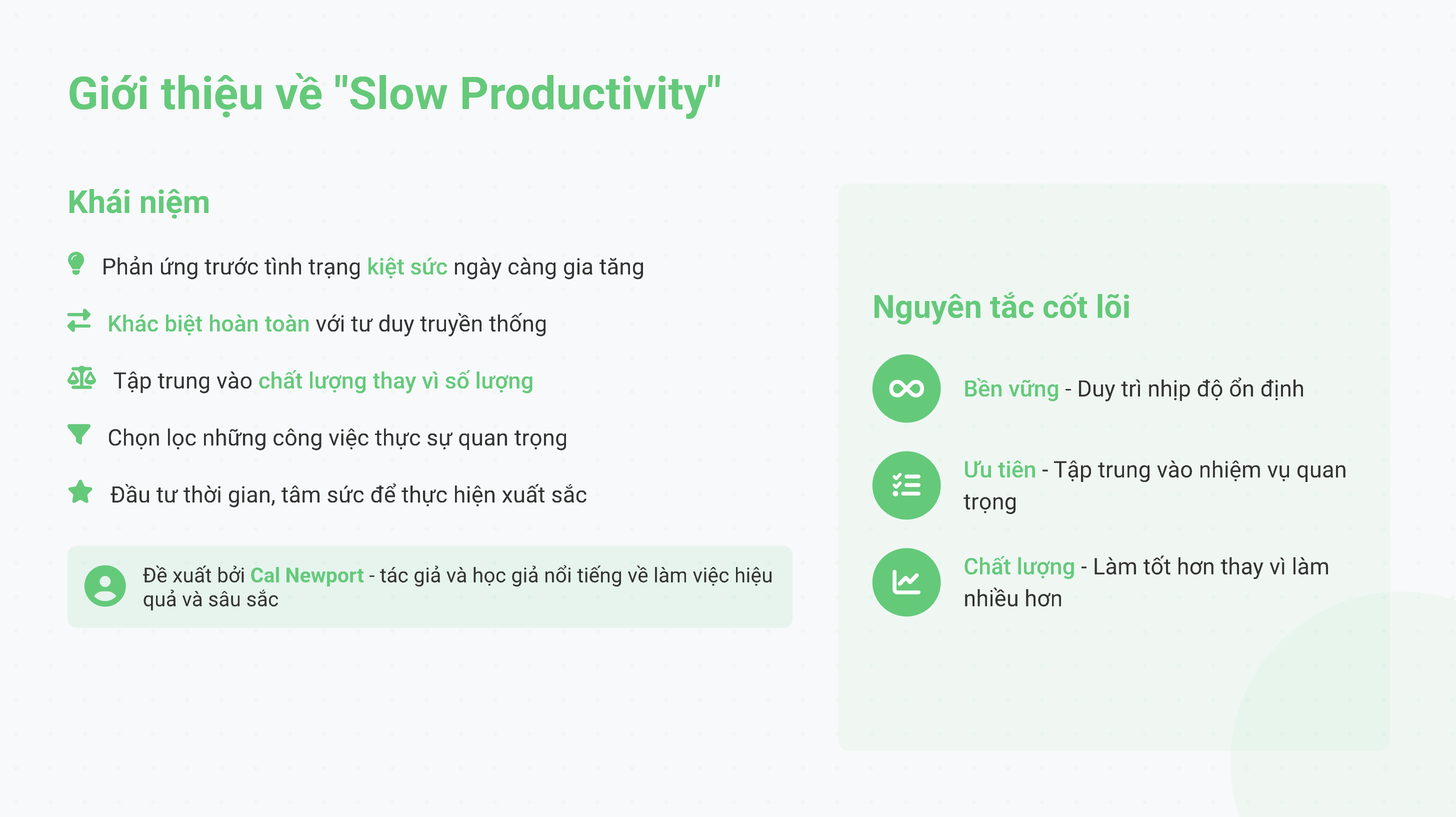 Cách thức nâng cao năng suất: Học tập bền vững với nguyên tắc “Slow Productivity” Cách thức nâng cao năng suất: Học tập bền vững với nguyên tắc “Slow Productivity”