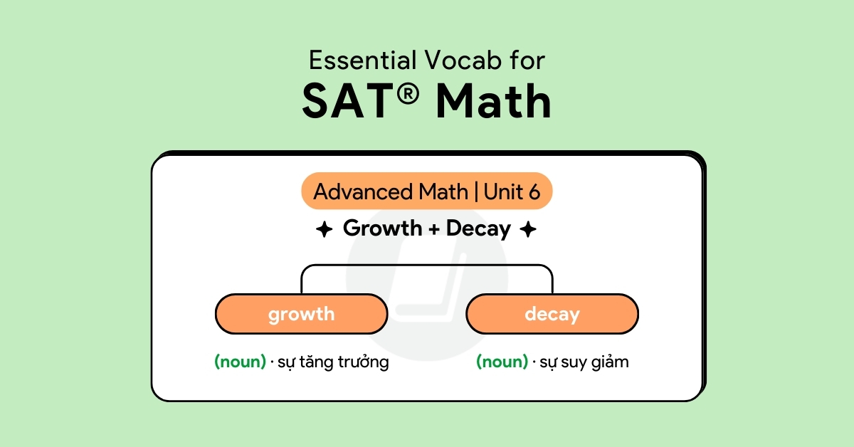 essential vocabulary for sat math advanced math unit 6 growth and decay