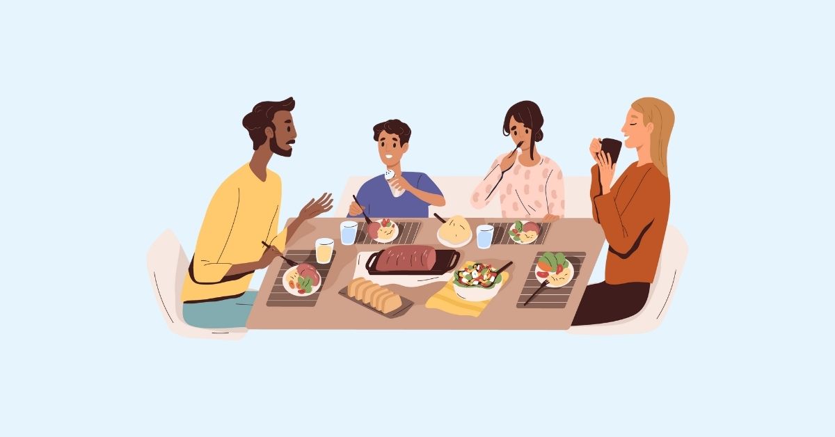 Bữa tối gia đình vui vẻ