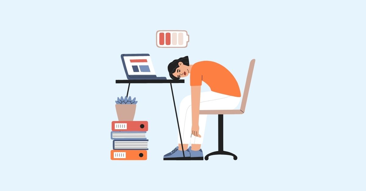 Người kiệt sức trong công việc văn phòng