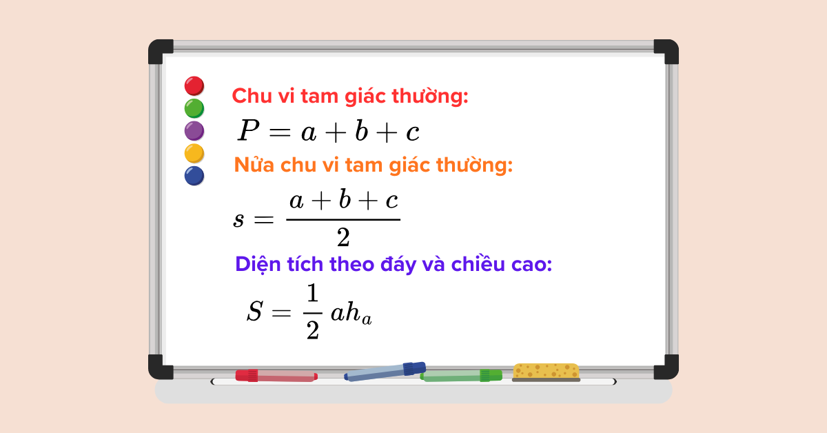 Các công thức Tam giác thường (scalence triangle) Các công thức Tam giác thường (scalence triangle)