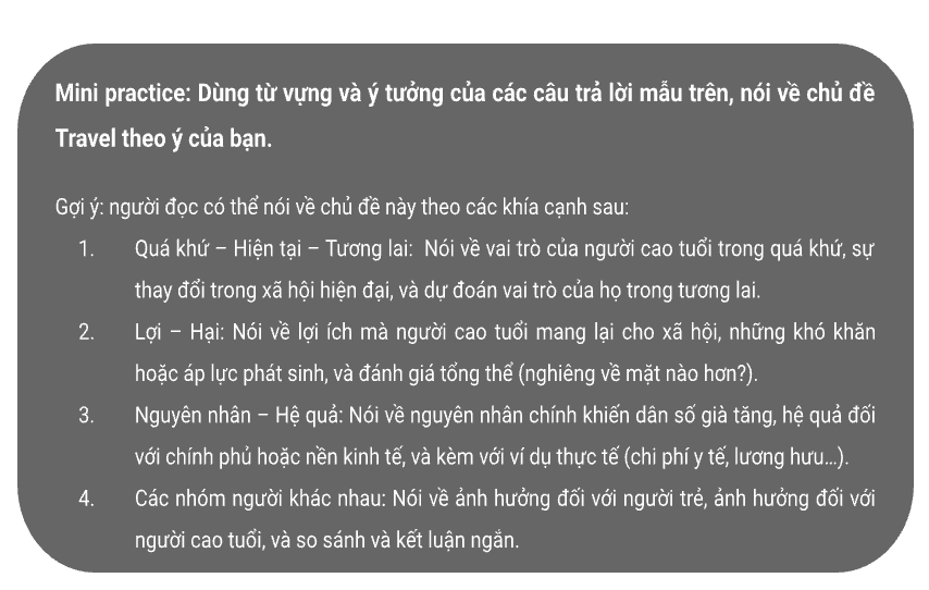 Mini practice 2 - IELTS Speaking Part 3: Travel Mini practice 2 - IELTS Speaking Part 3: Travel