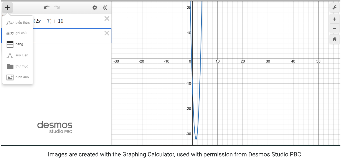 Fig. 12 Creating table on DESMOS Graphing Calculator (Source [6])