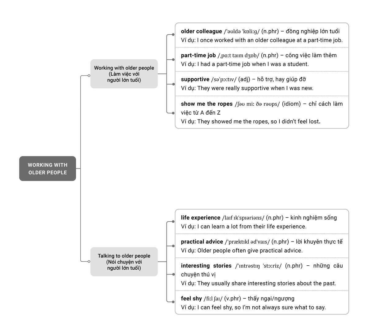 Phân tích từ vựng IELTS Speaking Part 1 Topic Working with Older People