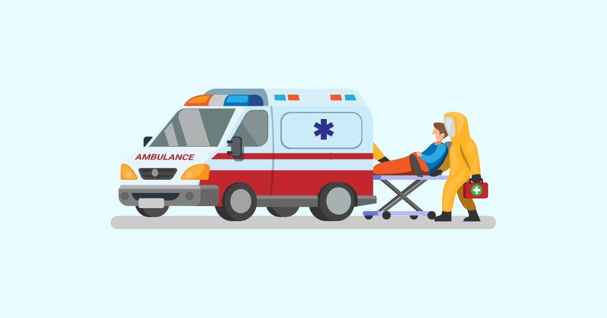 Xe cứu thương và nhân viên y tế