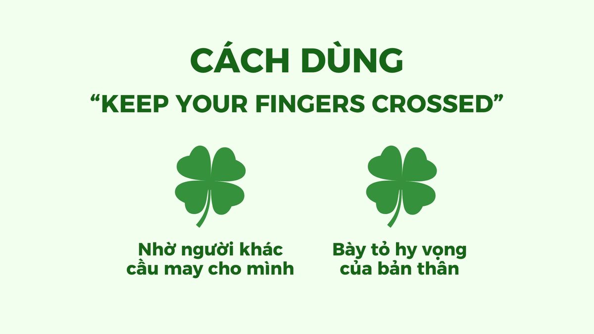 Cách dùng “Keep your fingers crossed” trong tiếng Anh Cách dùng “Keep your fingers crossed” trong tiếng Anh