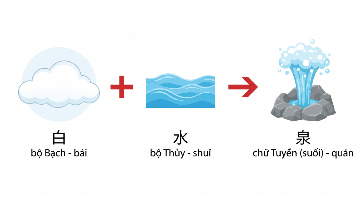 泉 (quán)&nbsp;  dòng suối