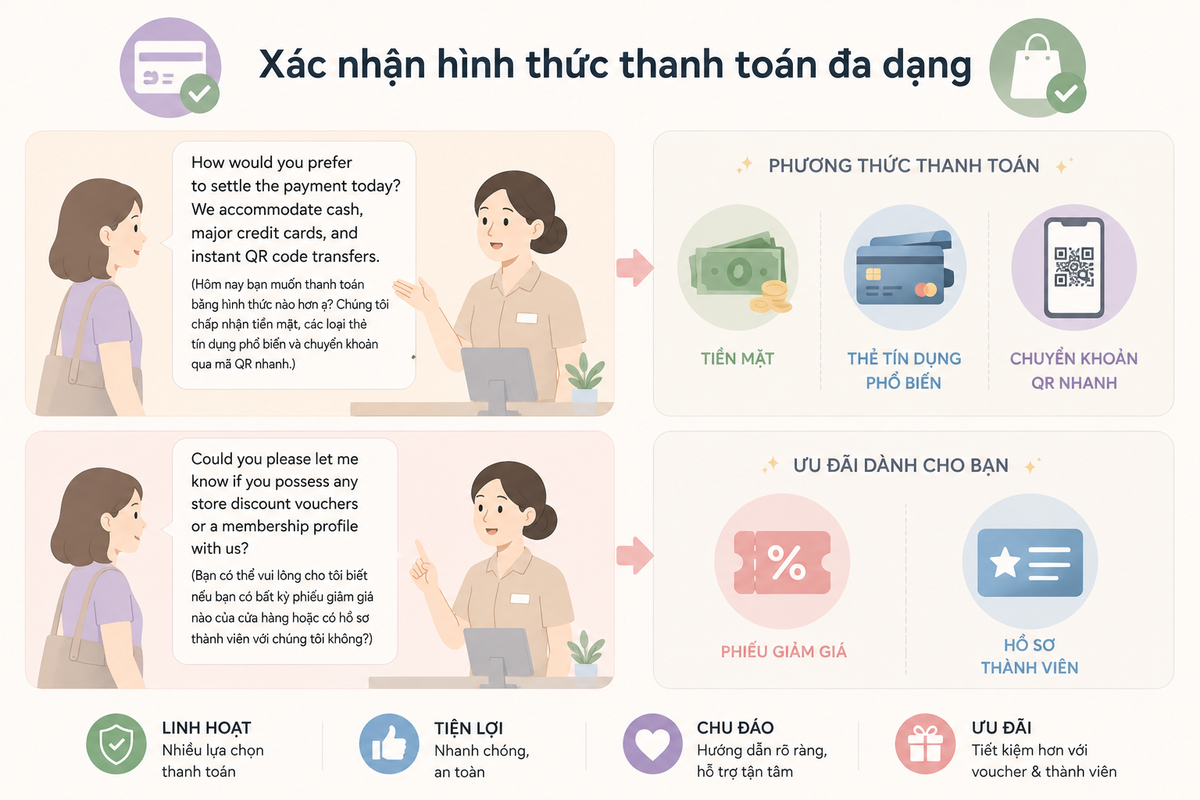 Xác nhận hình thức thanh toán đa dạng