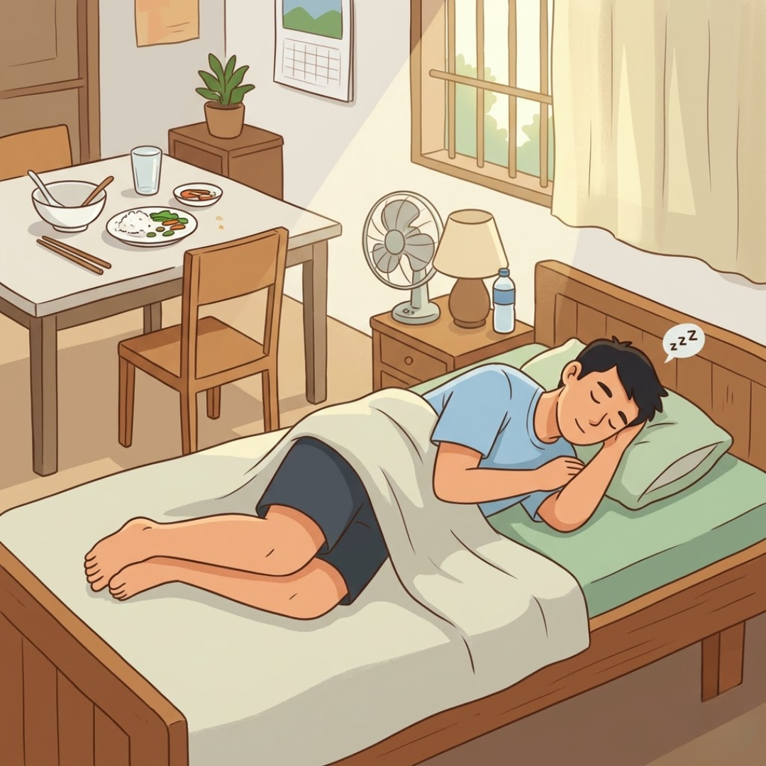 Anh ấy mỗi ngày đều ngủ trưa.