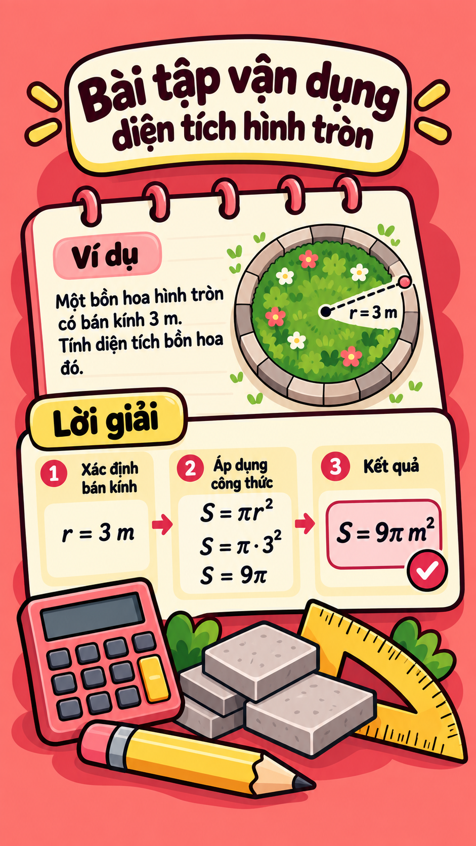 Bài tập diện tích hình tròn Bài tập diện tích hình tròn có lời giải