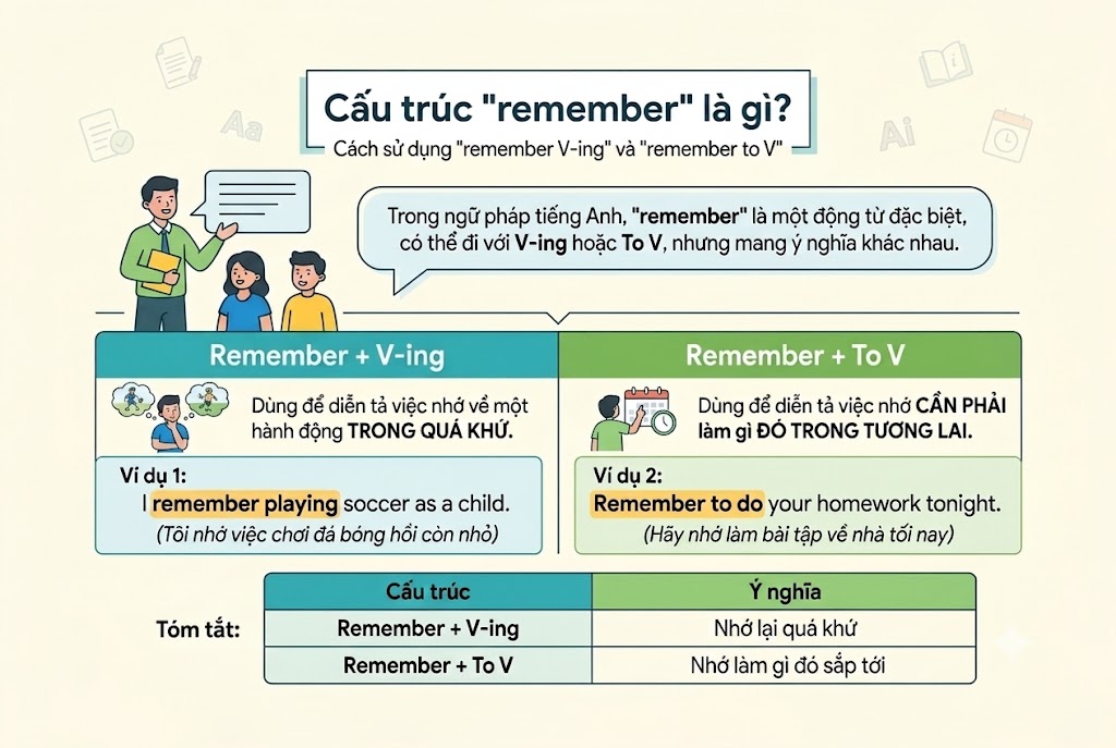 Remember to V hay Ving