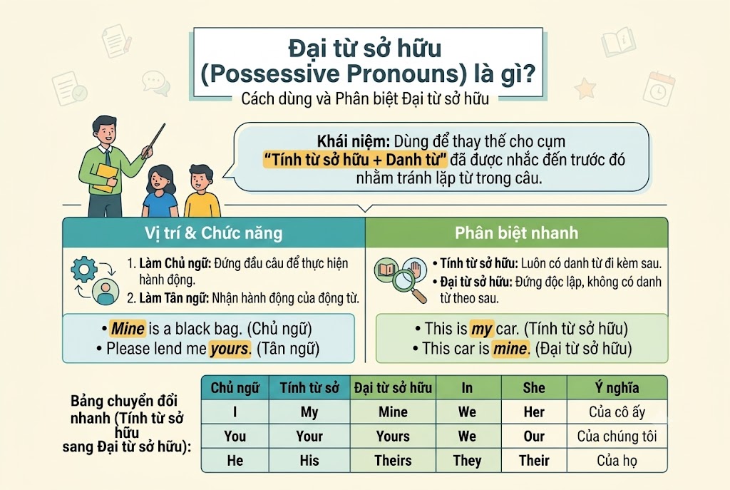 Tổng hợp lý thuyết possessive pronouns